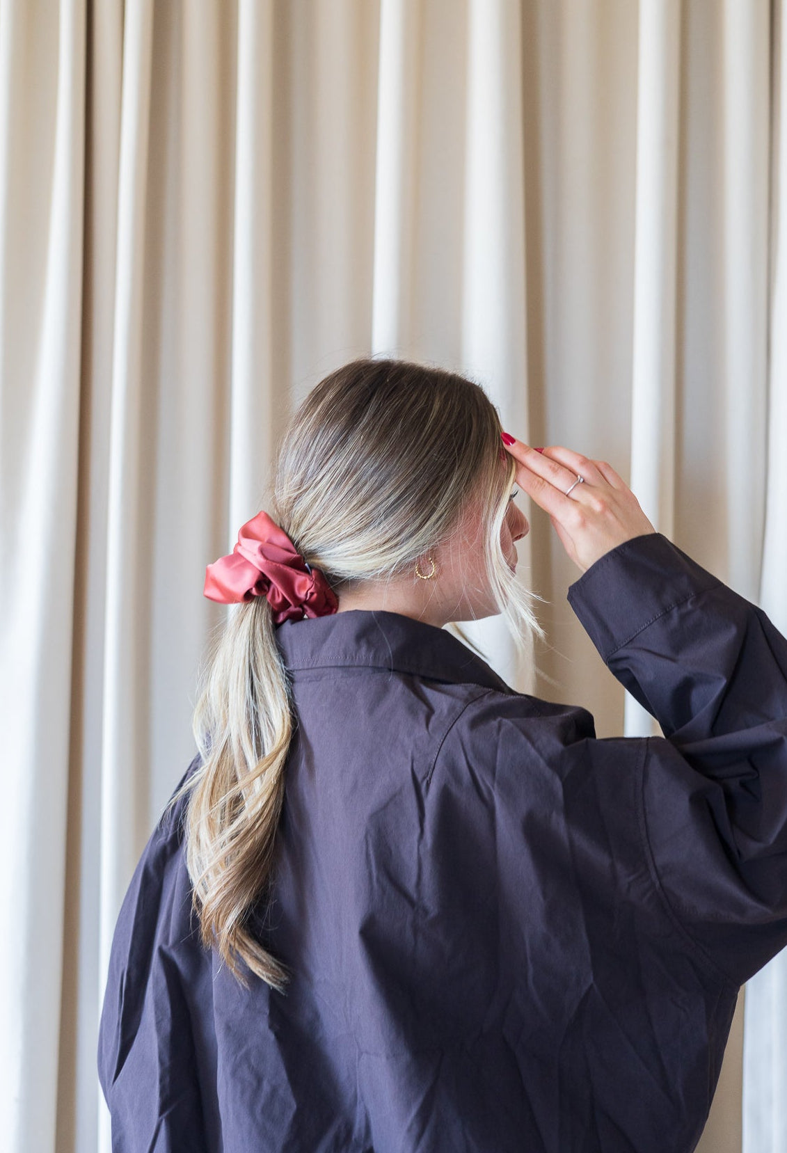 Chouchou large en satin certifié