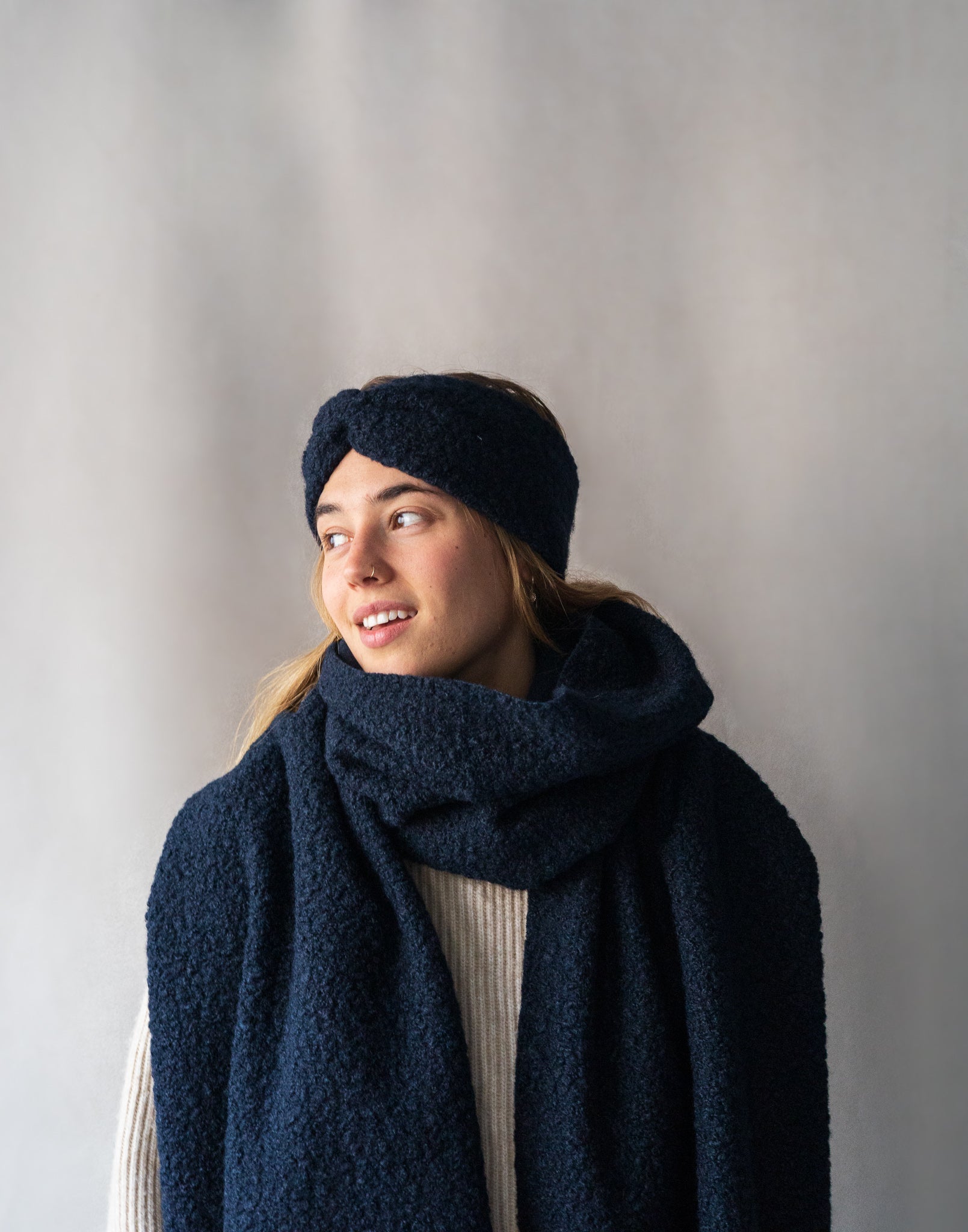 Fringed Sherpa Curled Scarf