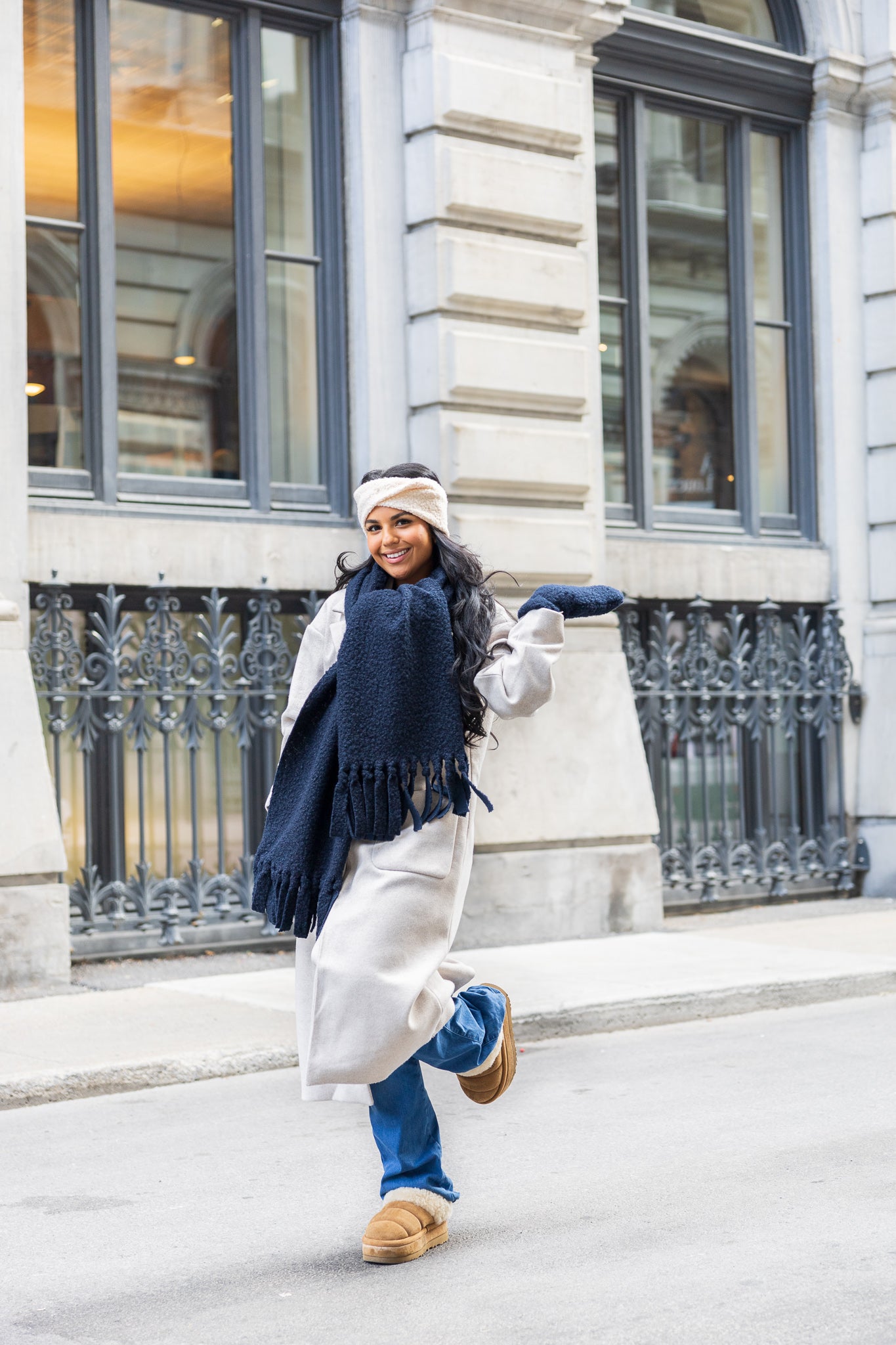 Fringed Sherpa Curled Scarf