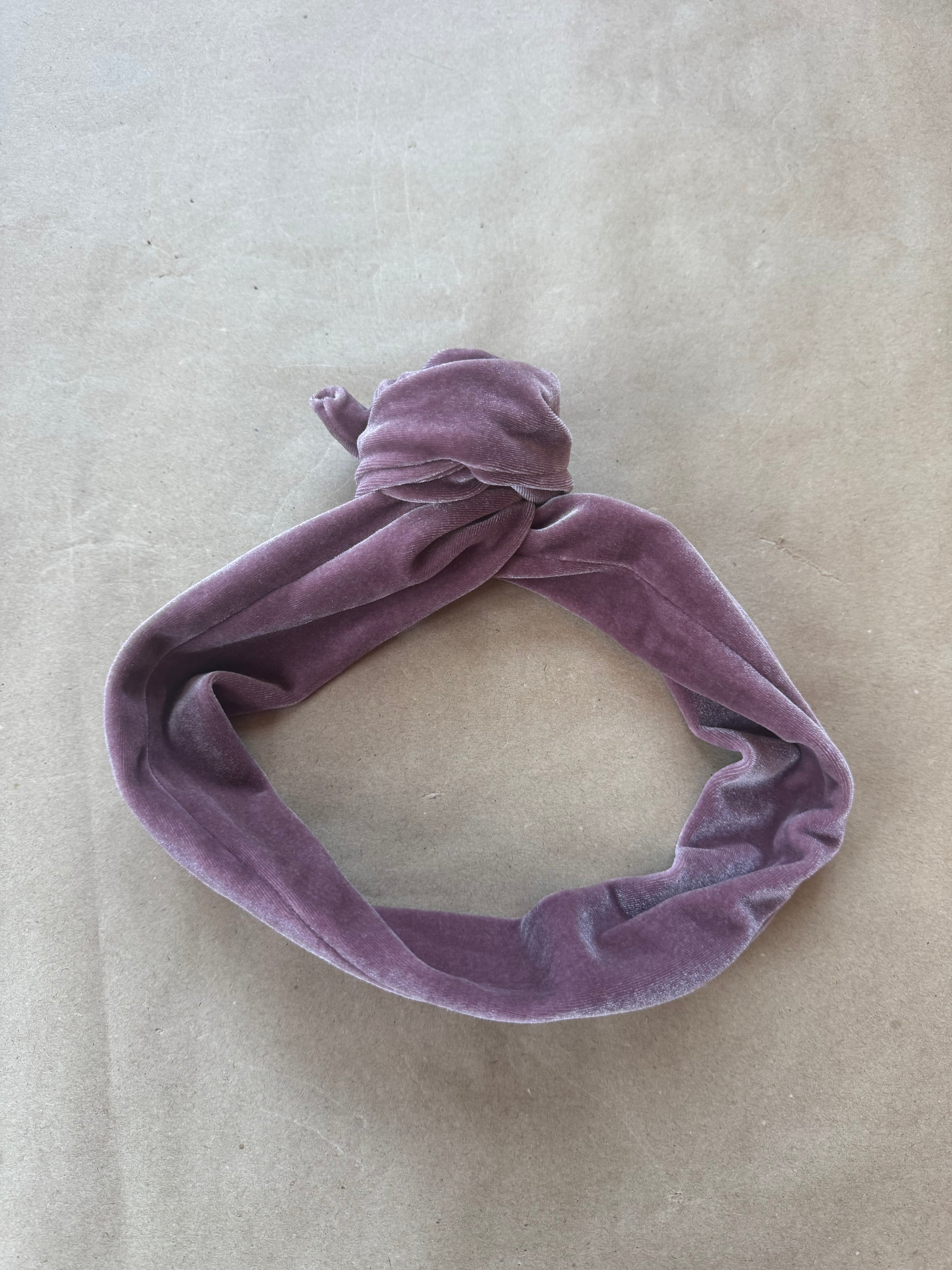Échantillon - Bandeau Velours large à torsader rose