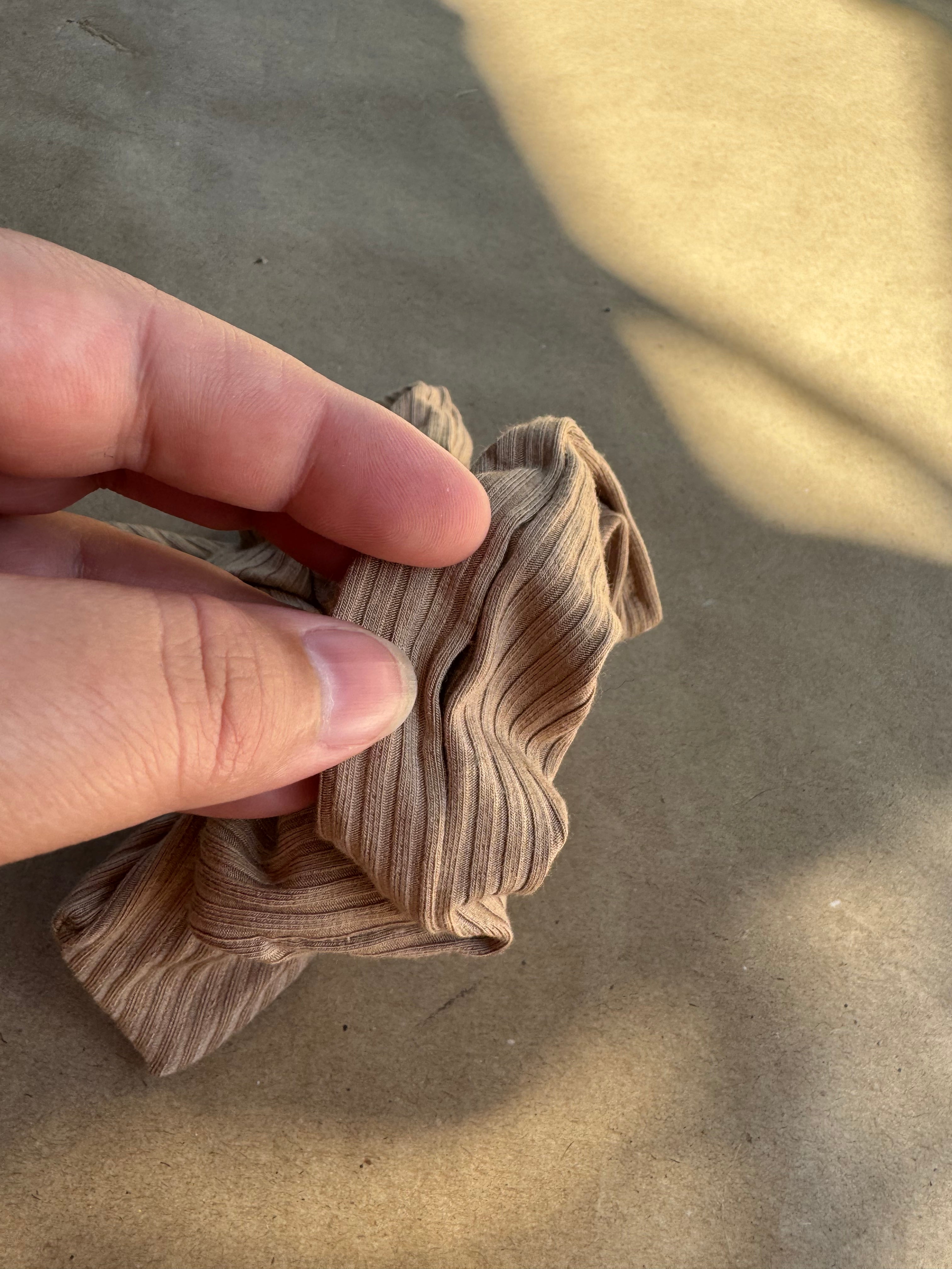 Imparfait - Chouchou bouclé en bambou taupe