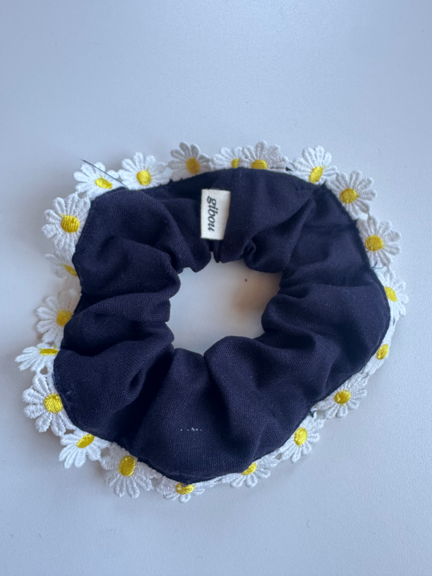 Échantillon - chouchou marguerites bleu