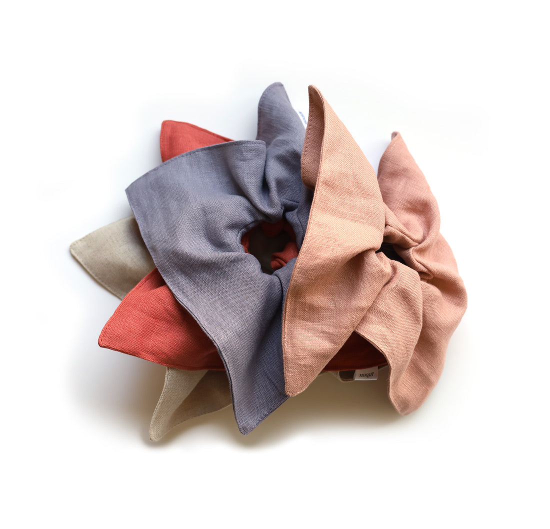 Large Square Linen Scrunchie