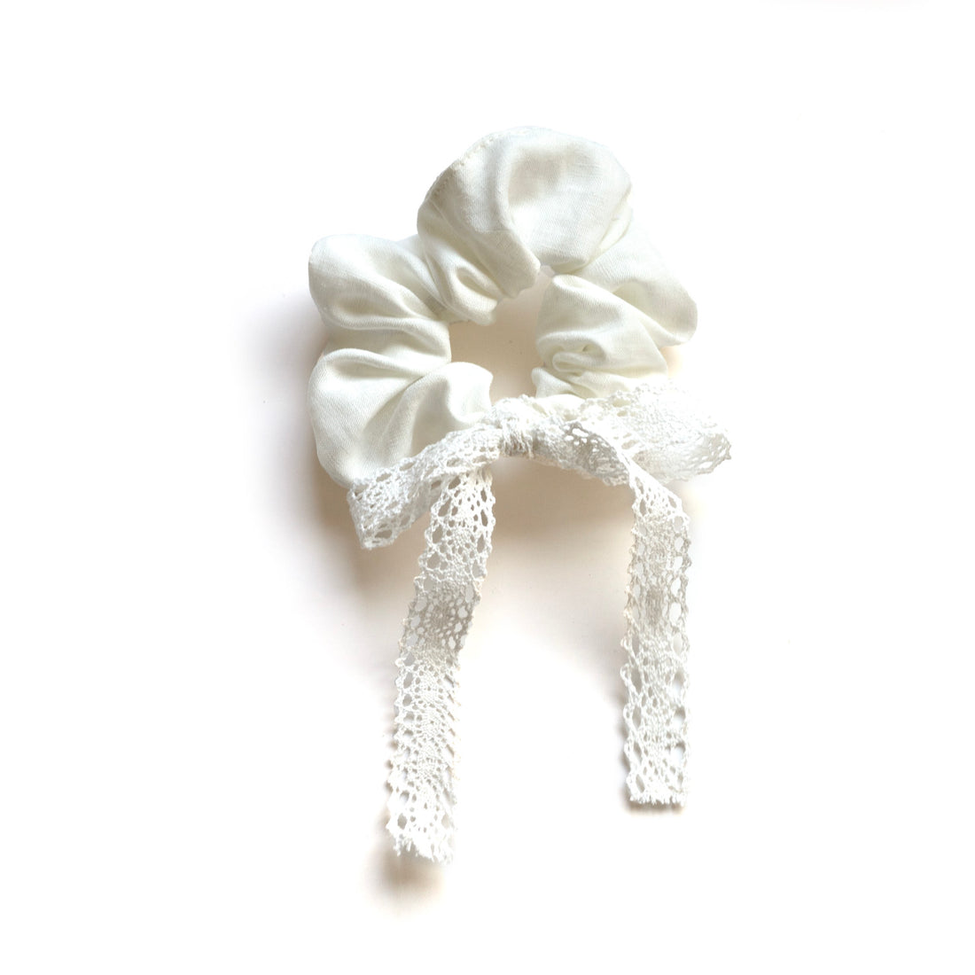 Linen Scrunchie With Lace Bow