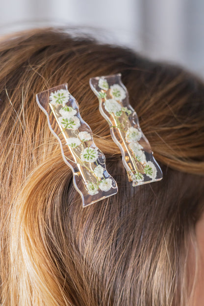 Barrette avec fleurs séchées