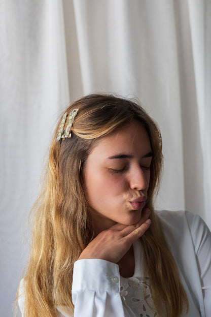 Barrette avec fleurs séchées