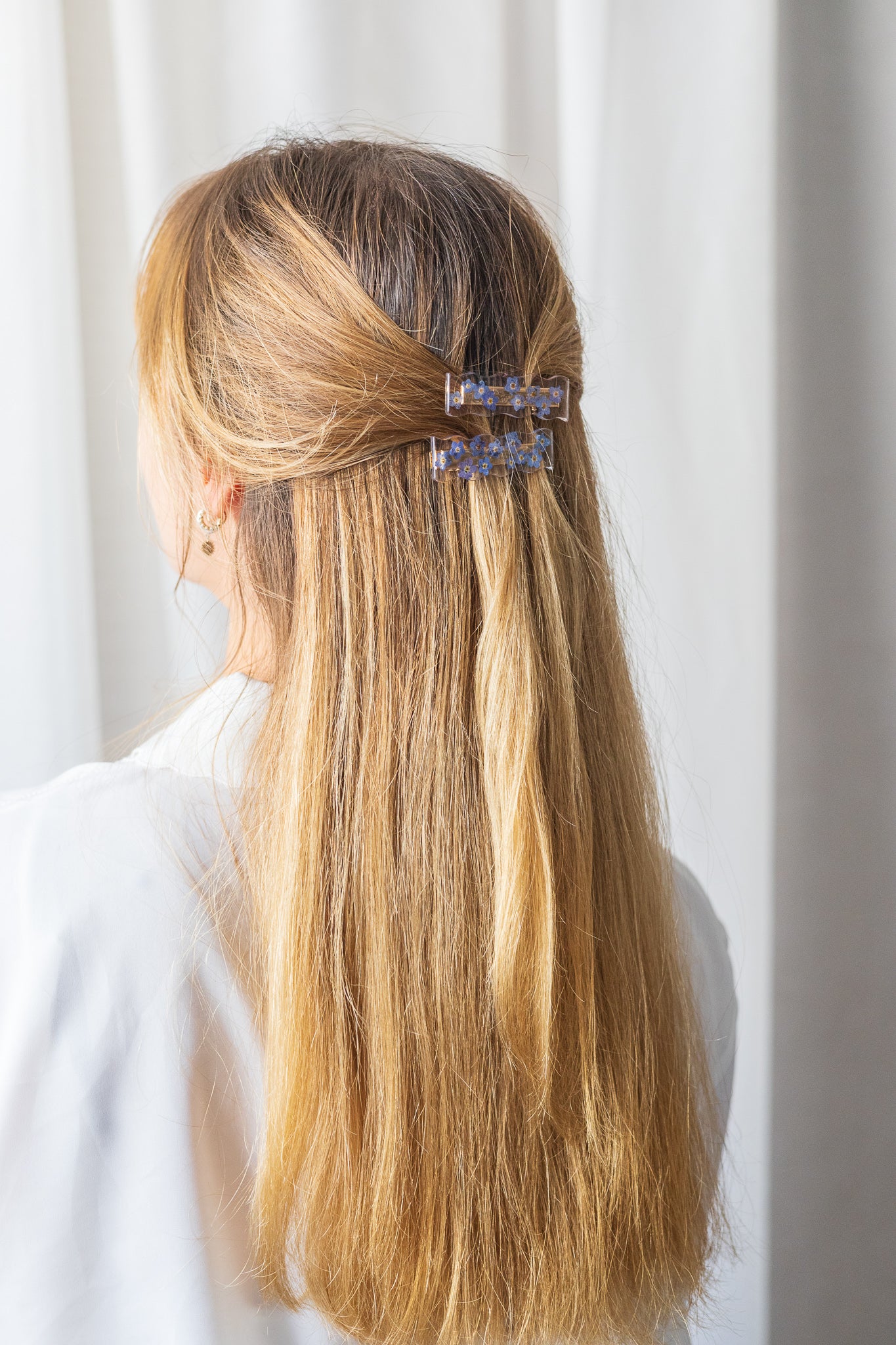 Barrette avec fleurs séchées