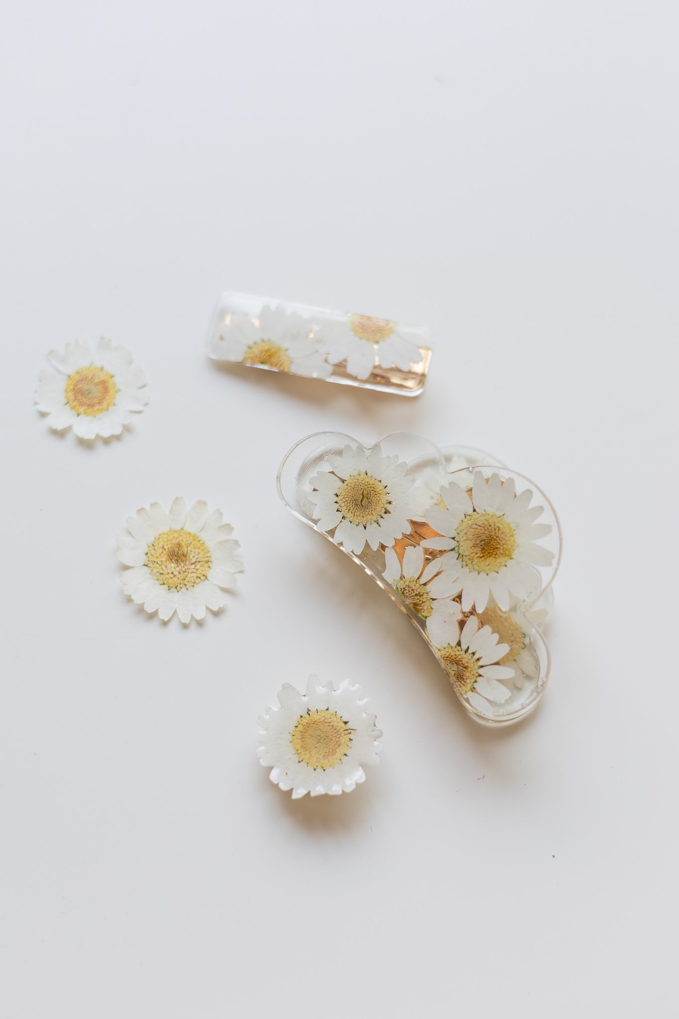 Cloud claw clip with dried flowers