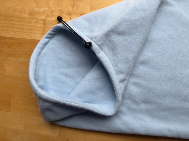 Échantillon - Col capuche en polaire bleu