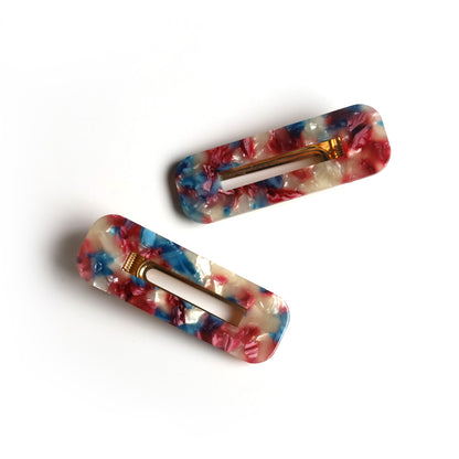 Barrettes rectangulaires en acétate (ensemble de 2)