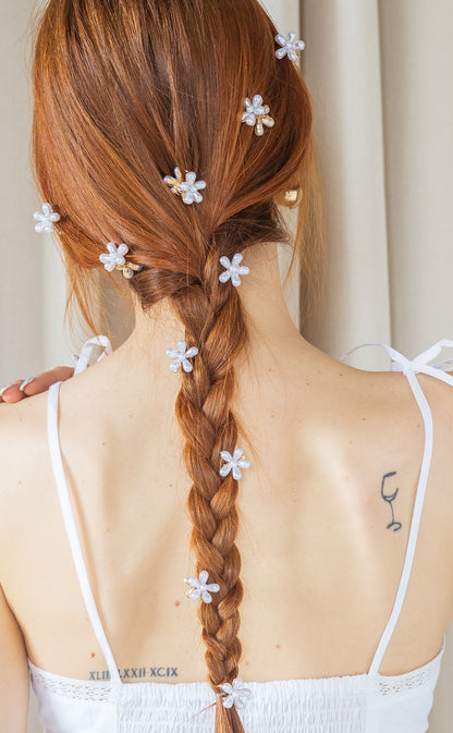 Ensemble 3 mini pinces marguerite