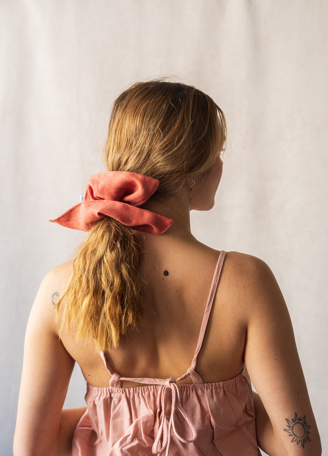 Large Square Linen Scrunchie