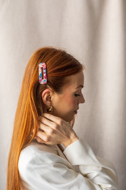 Barrettes rectangulaires en acétate (ensemble de 2)