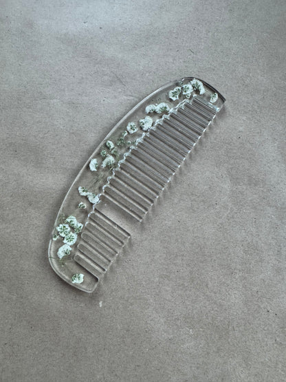 Imparfait - Peigne en résine avec fleurs séchées