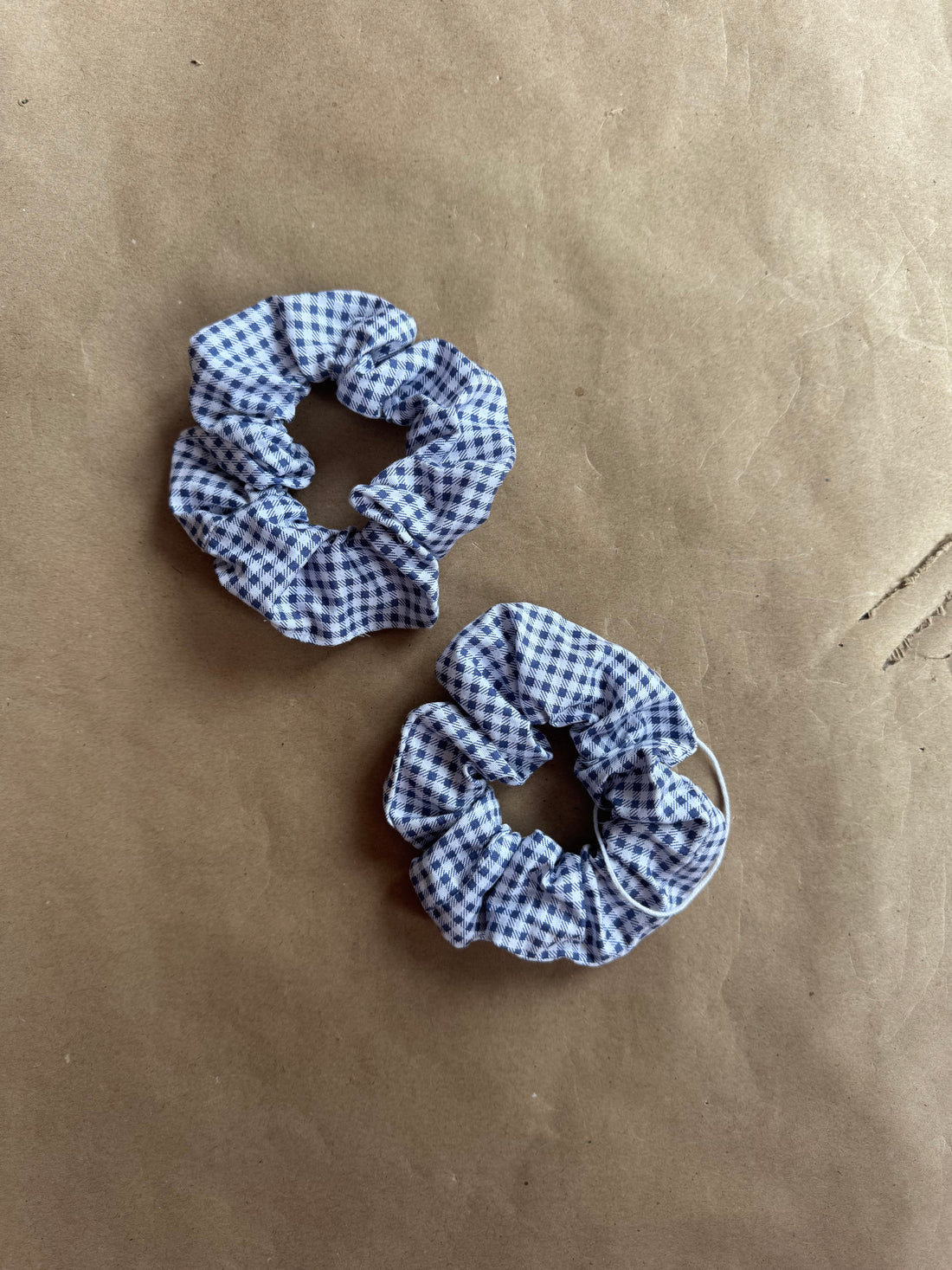 Échantillon - Chouchou vichy bleu et blanc