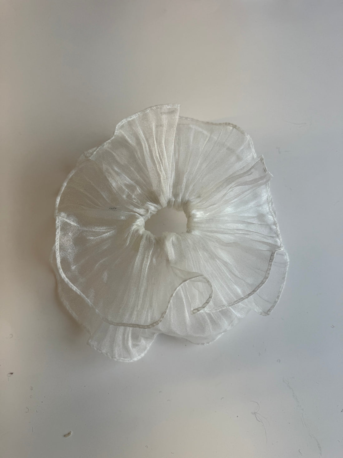 Échantillon - Chouchou double en organza blanc