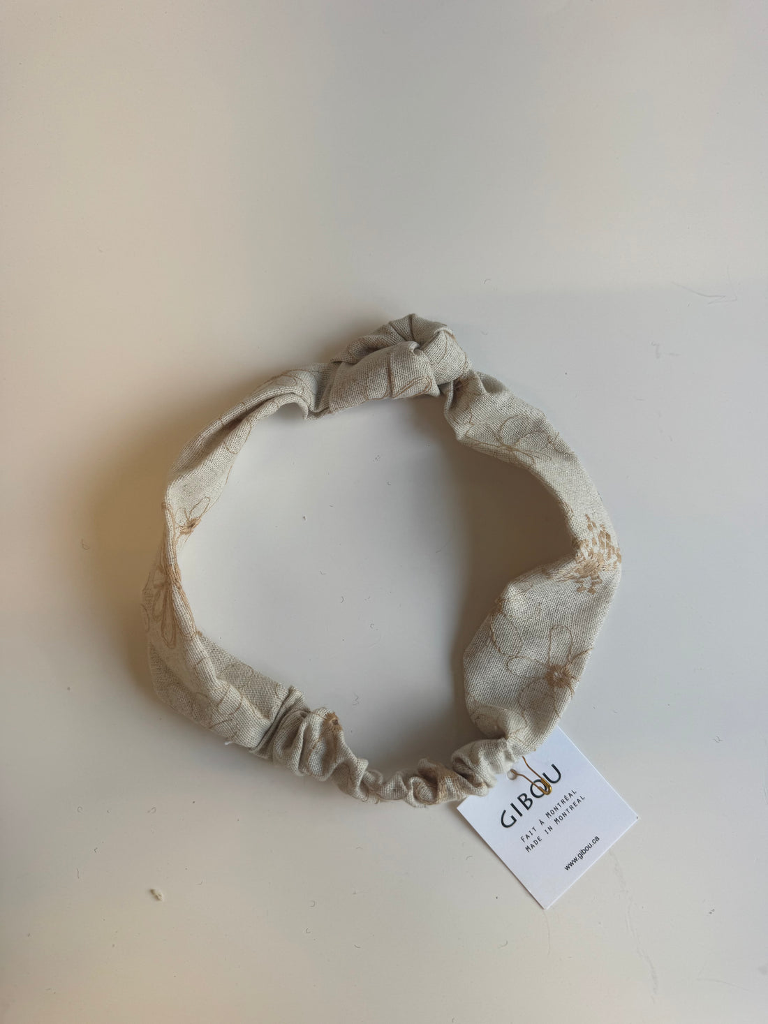 Échantillon - Bandeau noué floral brodé