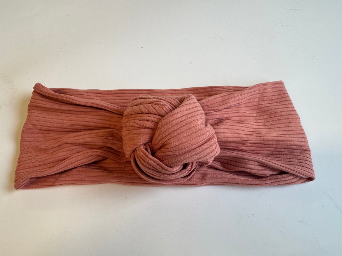 Échantillon - Bandeau à noeud en bambou rose melon