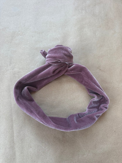 Échantillon - Bandeau Velours large à torsader rose