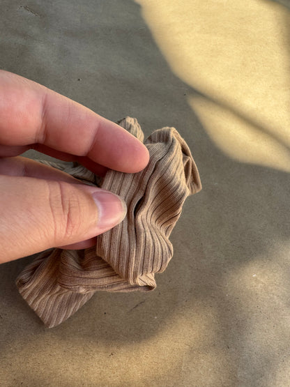 Imparfait - Chouchou bouclé en bambou taupe