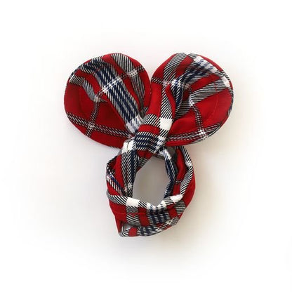 Accessoire à chignon tartan rouge - gibou.ca