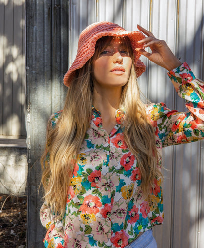 Sample - Pink Knitted Summer Hat