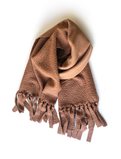 Foulard en molletonné bouclé à franges - gibou.ca