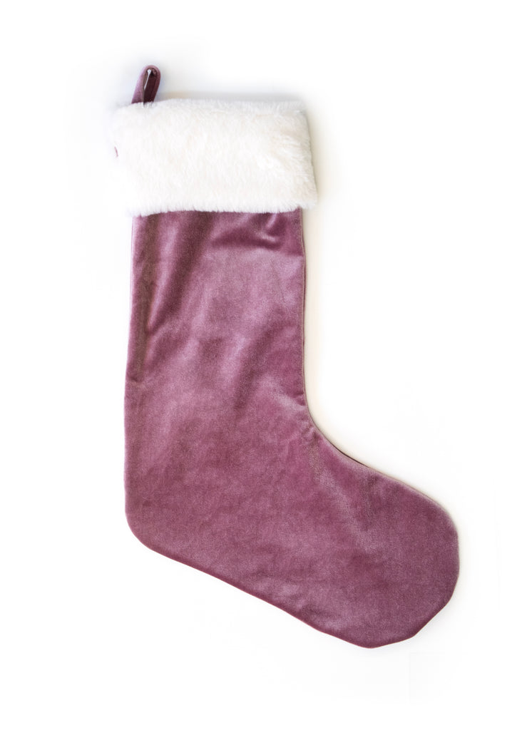 Bas de Noel en velours avec rebord ultra-doux / Velvet Christmas stocking with Extra-Soft Trim